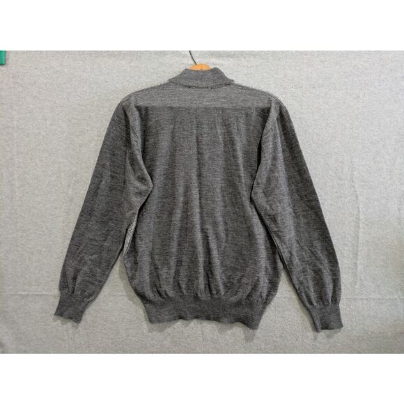Paul Mark Sweater Mens M Gray Long Sleeve Colorblock Mock Neck Lounge Pullover - Picture 5 of 9